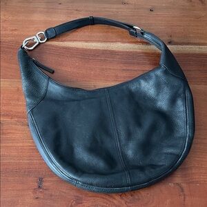 Derek Alexander Large Black Leather Hobo Bag
